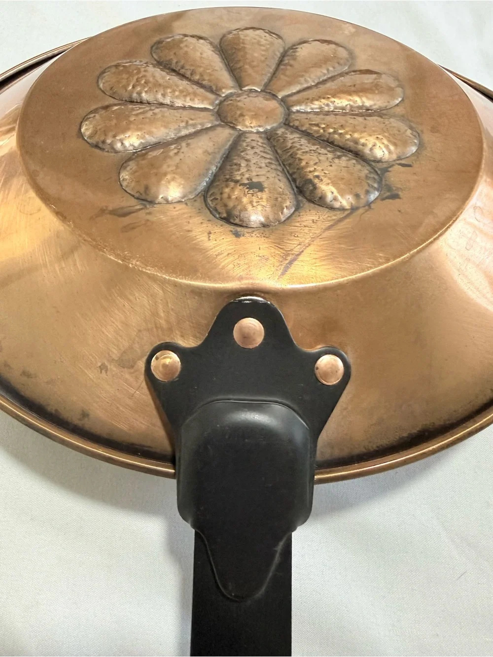 Vintage Copper Hearth Chestnut Roasting Pan 25” long Ring Loop For Hanging